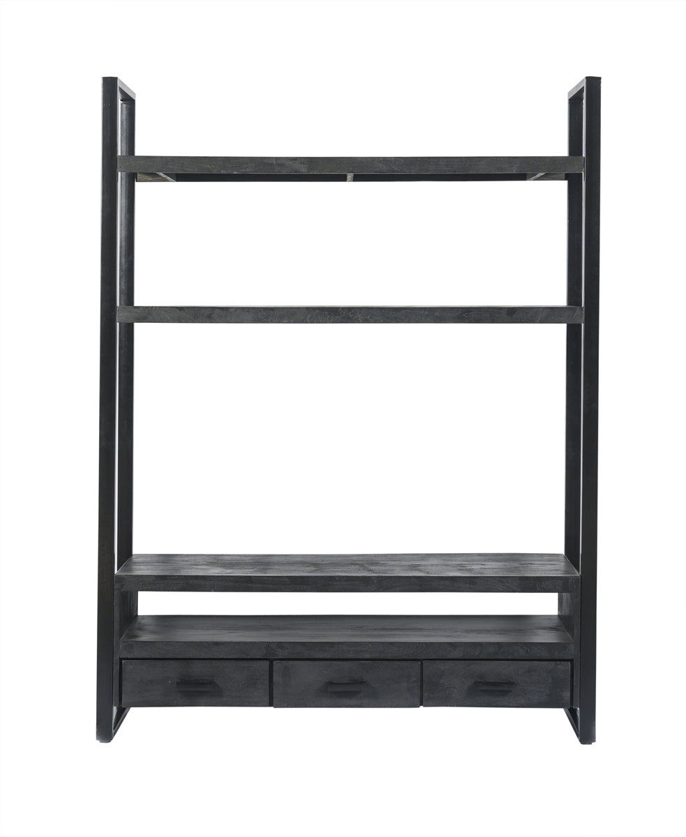 Livingfurn - Tv-Meubel Zwart Mangohout - 150x45x200cm - Norris