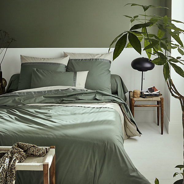 Housse de couette 200x200 cm percale coton NOA vert Kaki