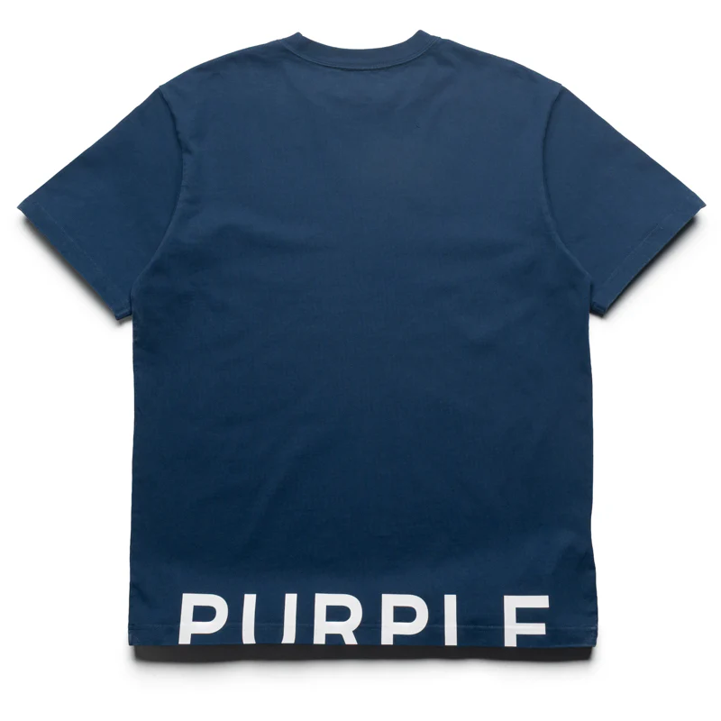 Purple Brand Wordmark Cut Tee - Navy
