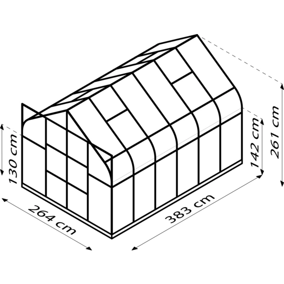Gewächshaus »Dione«, 9,9 m², Aluminium/Glas, winterfest