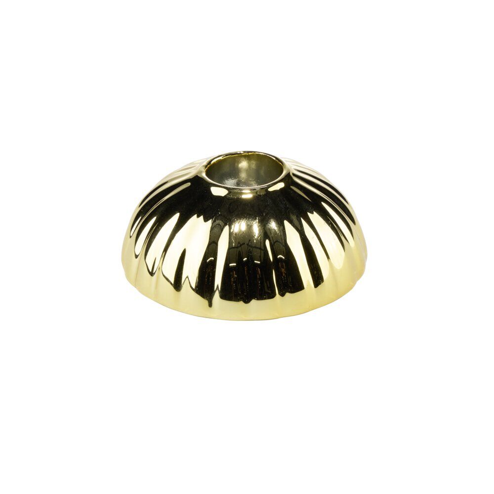 Bougeoir forme fleur céramique Ø7XH3 cm doré