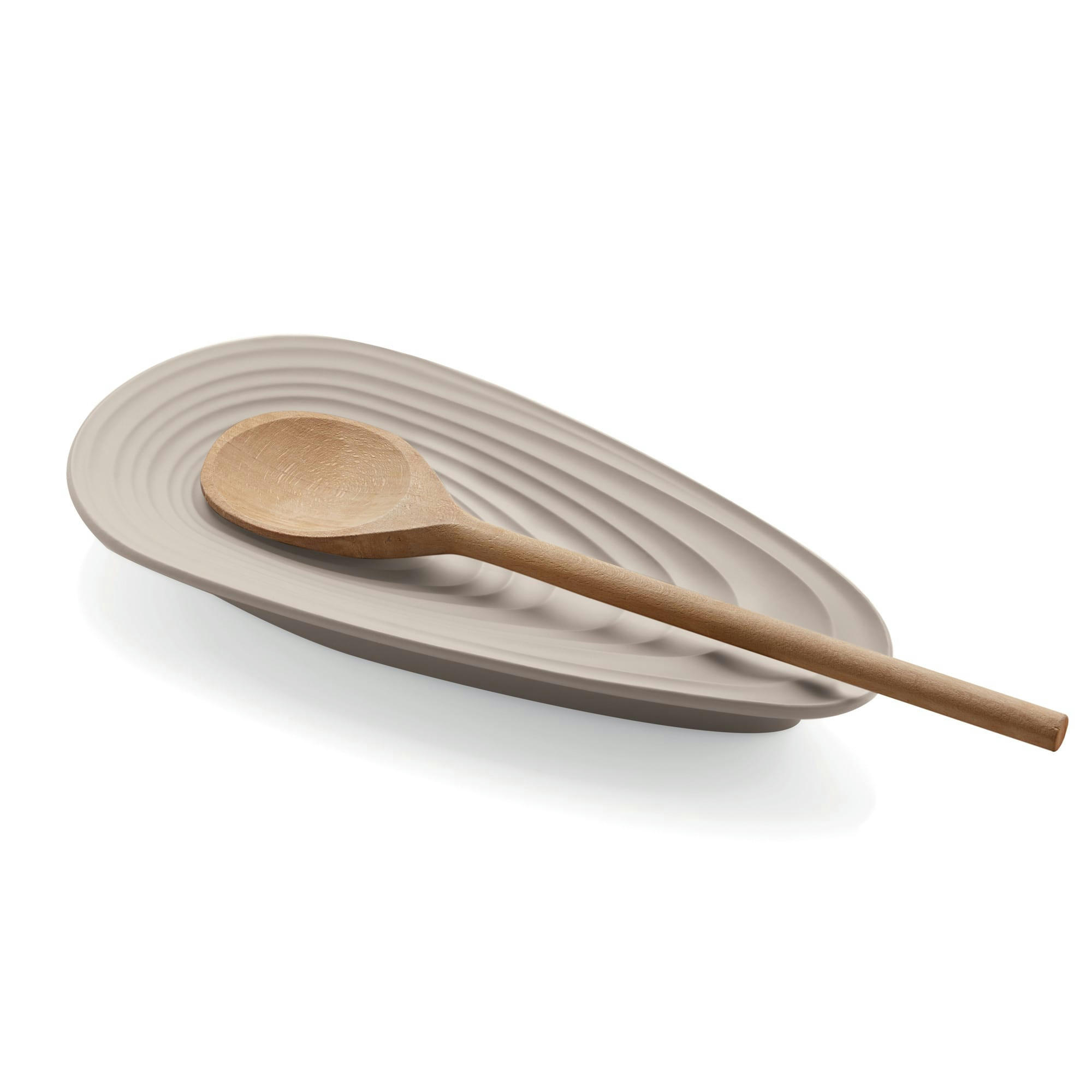 ECO-KITCHEN - Repose-cuillère en plastique recyclé taupe 25 cm