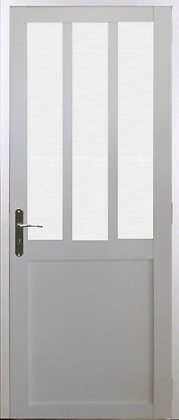 Bloc Porte Atelier Blanc Vitre Depoli H204 X L83 Cm Côte Tableau P.droit Gd Menuiseries