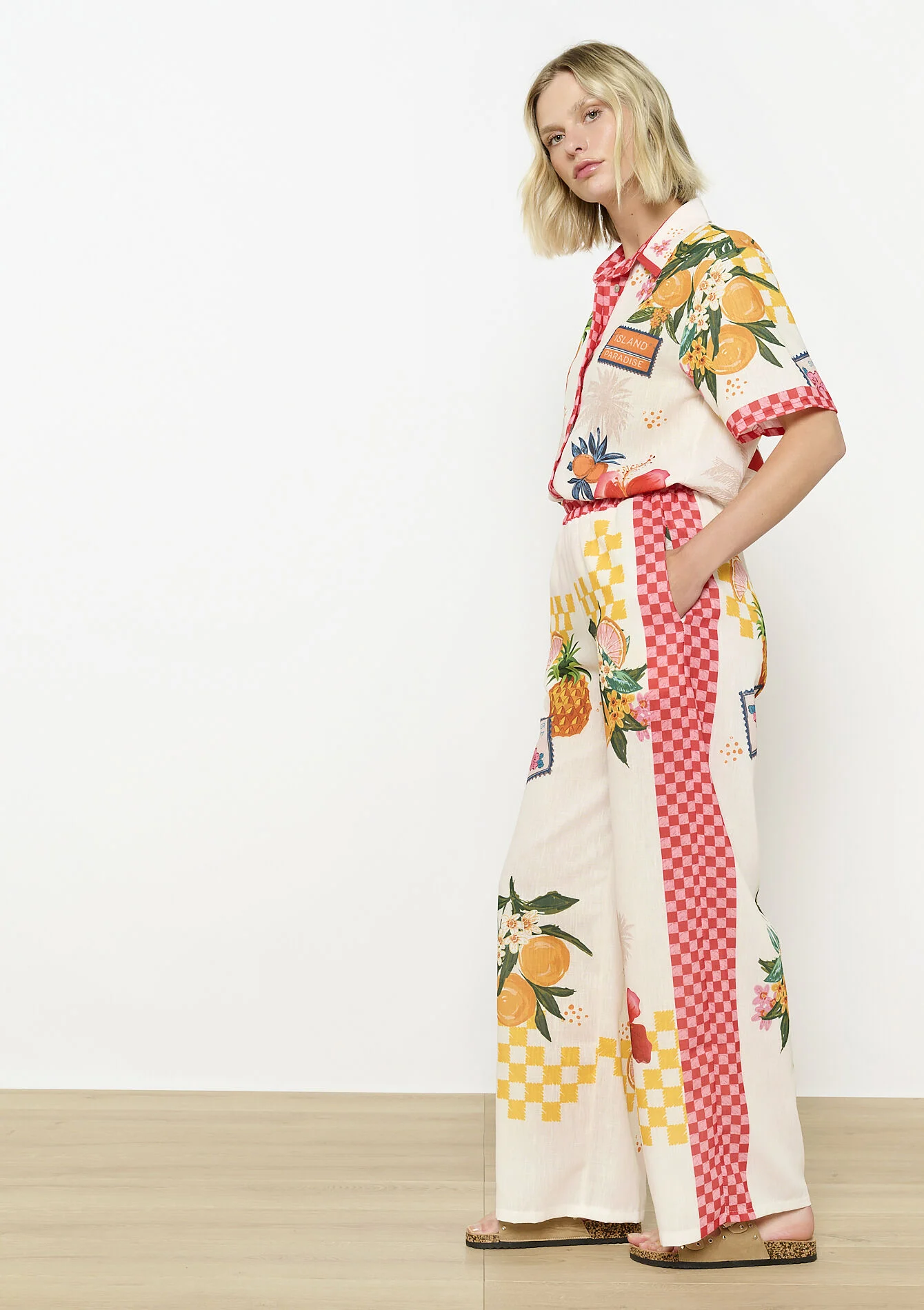 Wijde broek met print