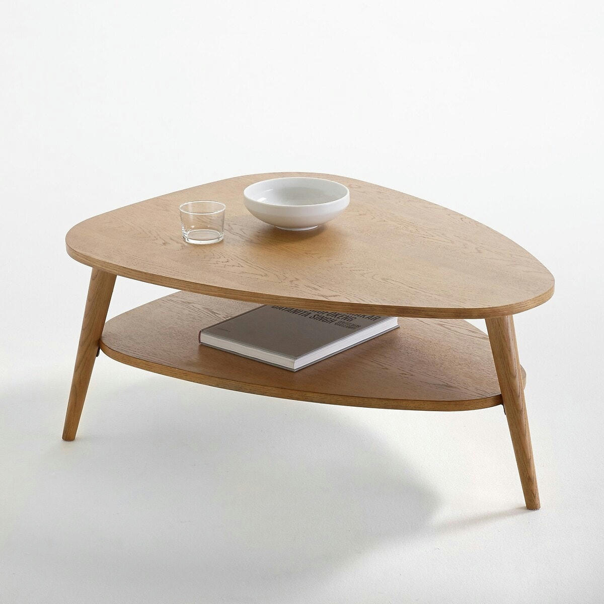 Table basse vintage, double plateau, Quilda
