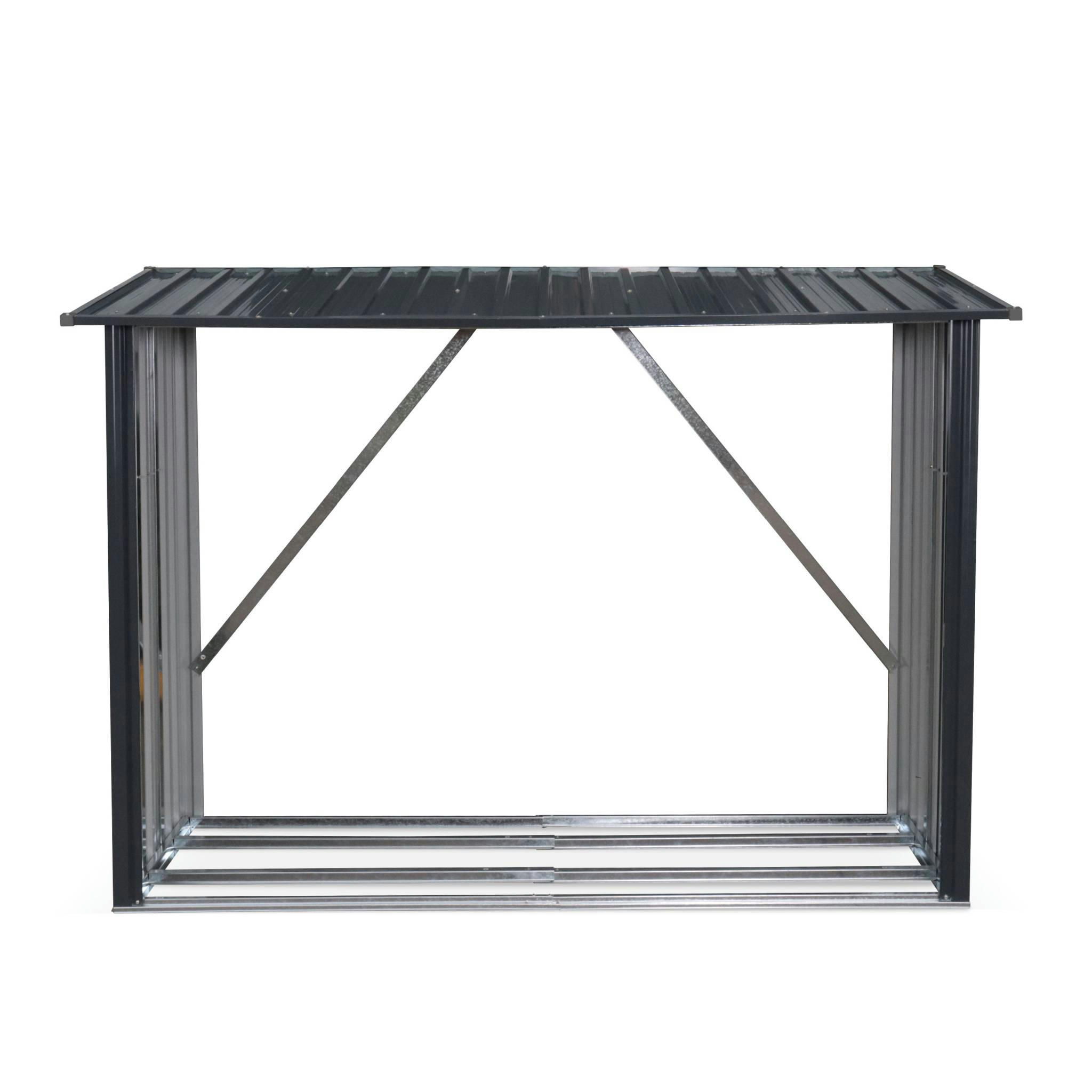 EPICEA - Bûcher en métal de 80 x 215 x 155 cm, gris anthracite en acier