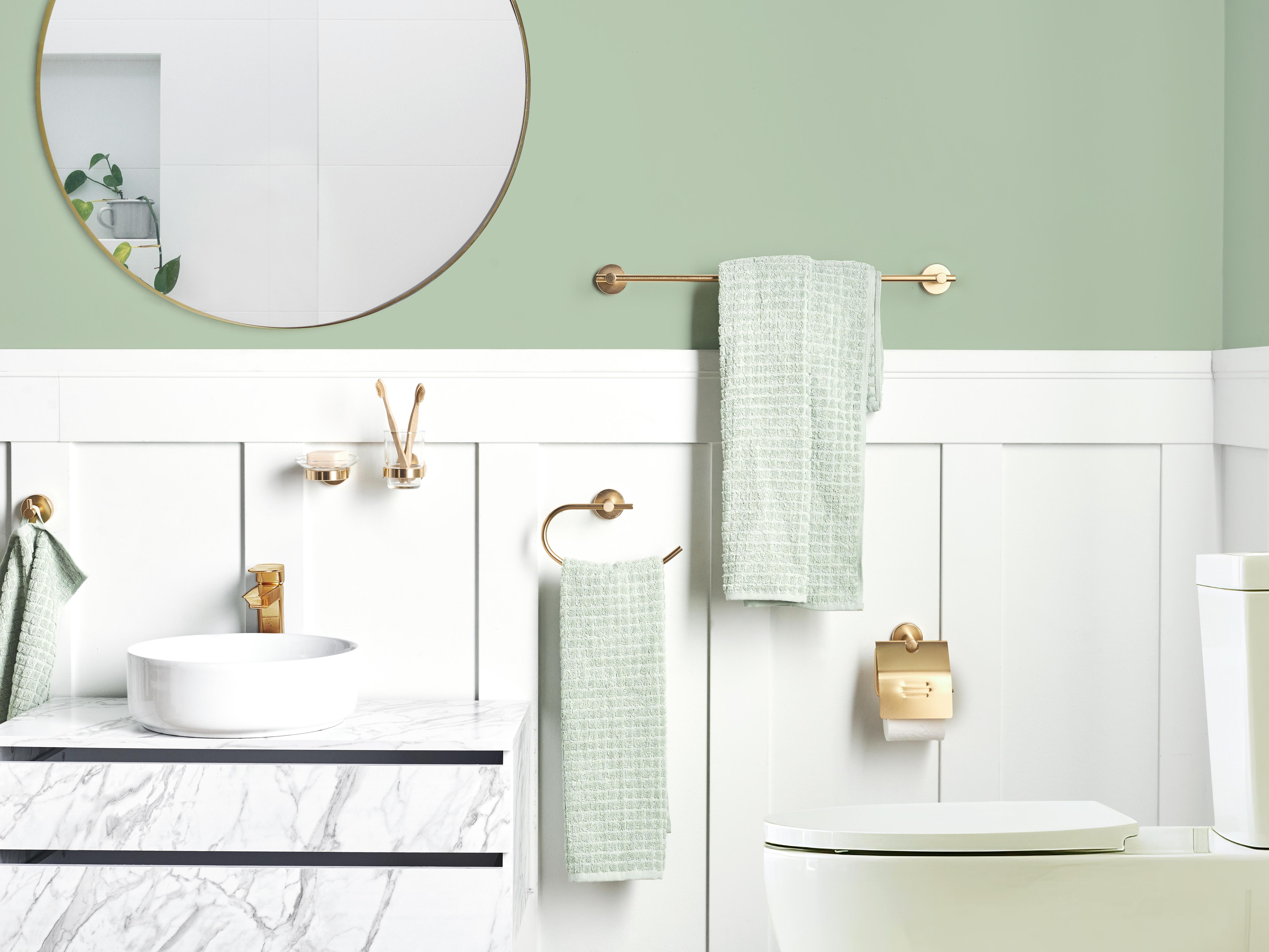 6-Piece Bathroom Hardware Set ZARUMA with Towel Bars and Hooks Gold