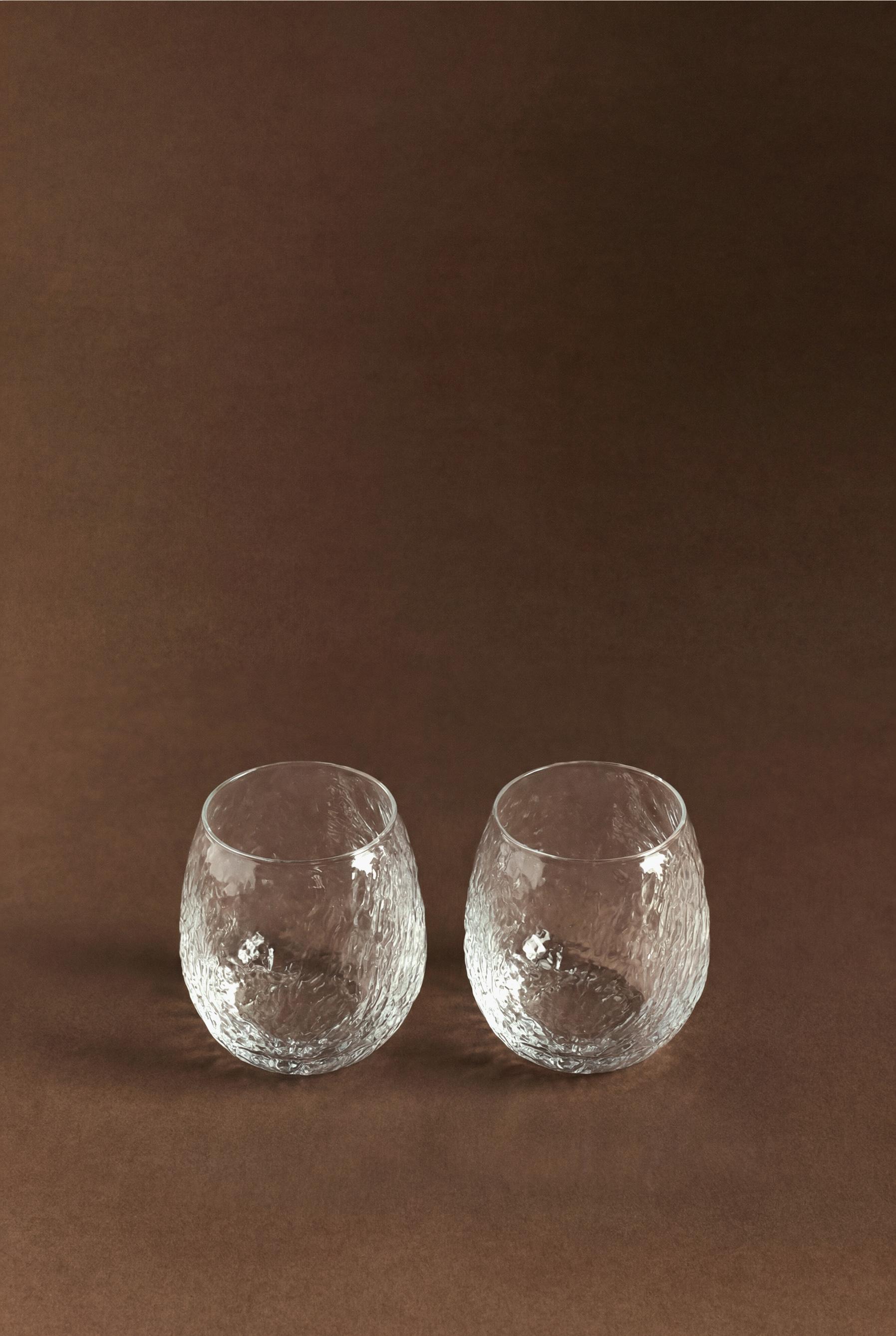 Pack 2 vasos vidrio grabado aguas 300 ml