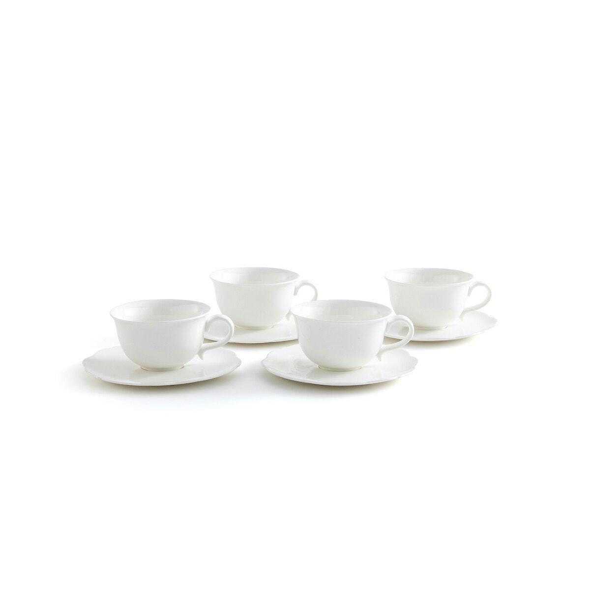 Lot de 4 tasses à café et sous-tasses, Hirène
