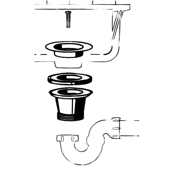 Ablauftechnik, für Bade-/Brausewannen, Kunststoff