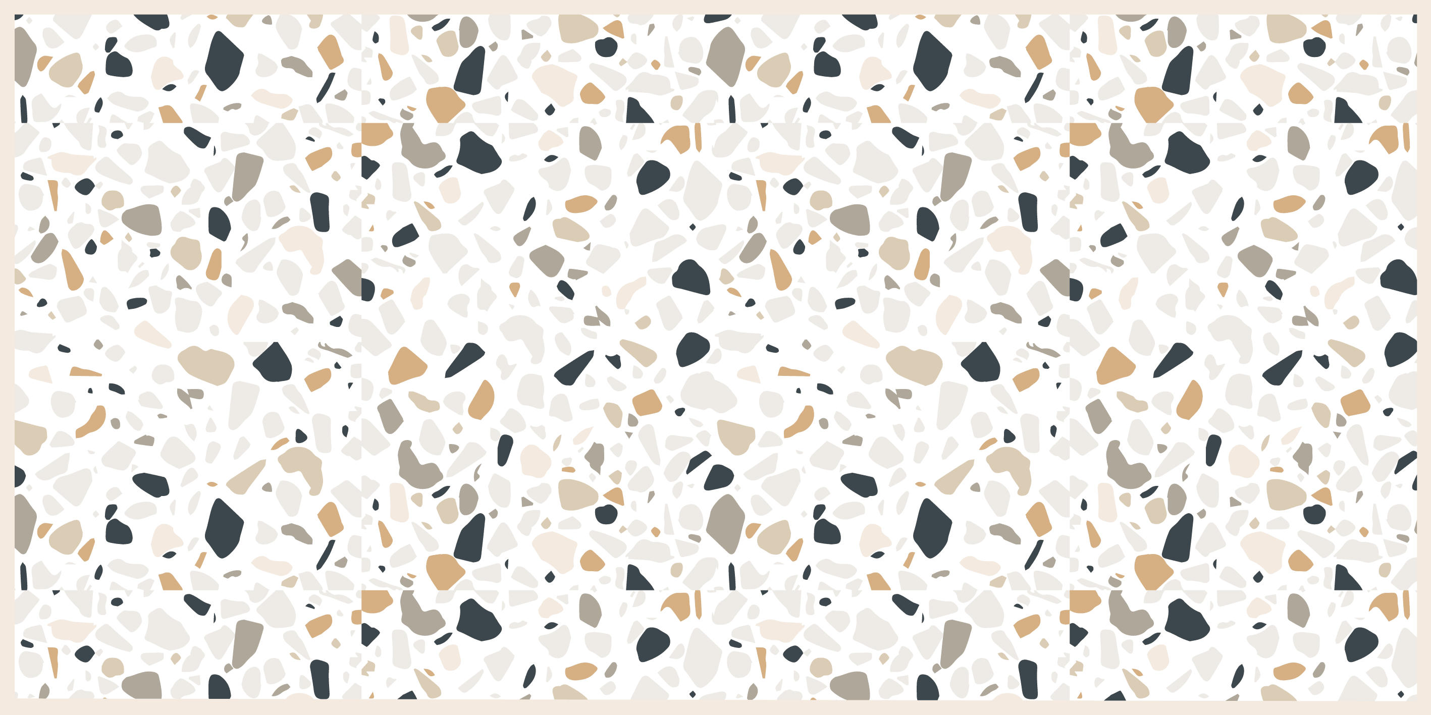 GRIT - Tapis en vinyl moderne cailloux multicolore 48x98 cm