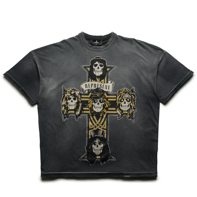 Guns N' Roses x Represent Cross Tee - Stained Black