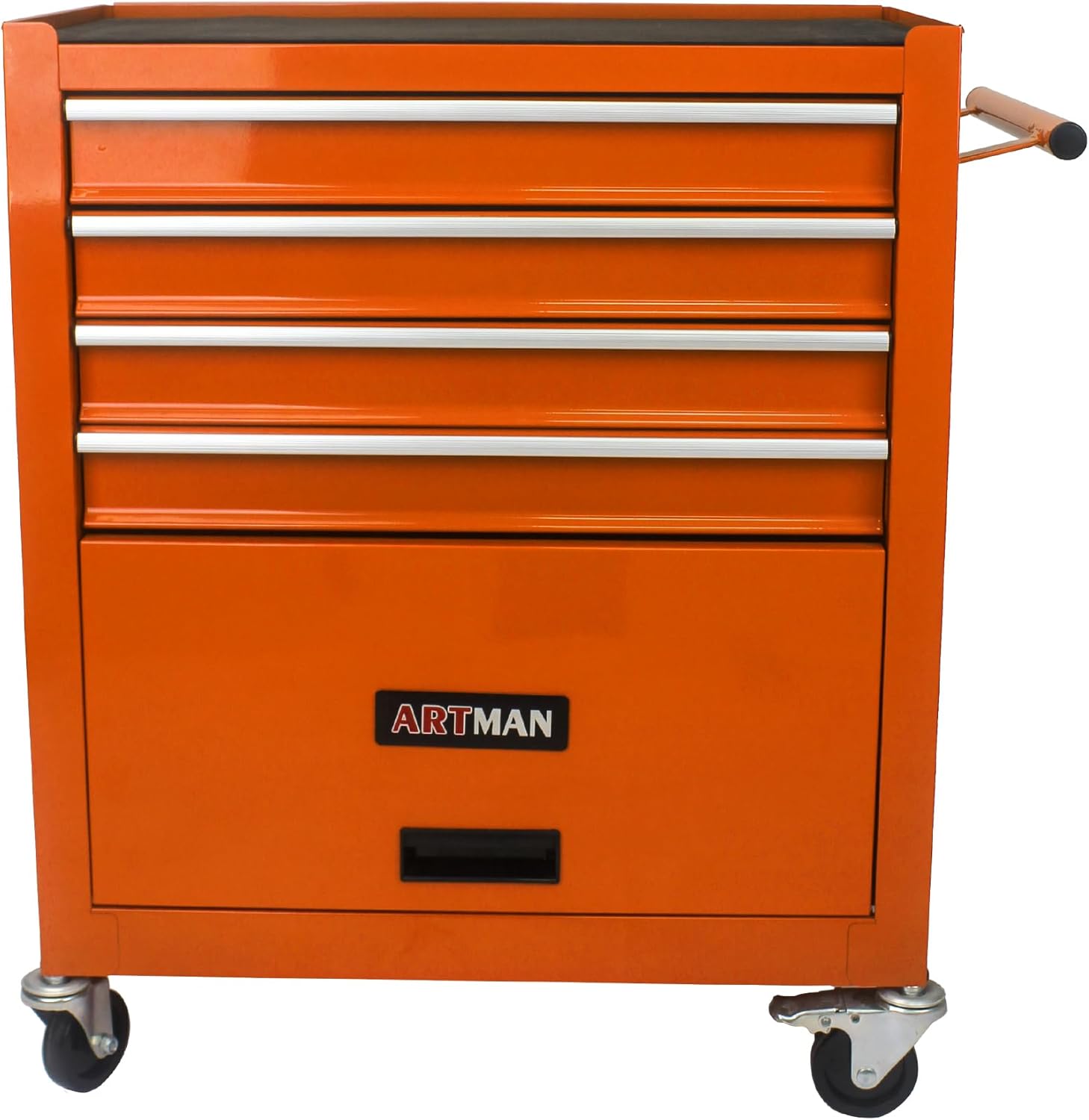 4 Drawers Tool Cart on Wheels, Rolling Tool Box Tool Storage, Drawers Rolling Tool Box Organizer Tool Case for Garage, Warehouse, Workshop, Repair Shop (4 Drawers-Orange)