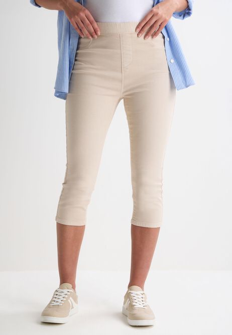 Womens Cream Plain Kate Cropped Jeggings