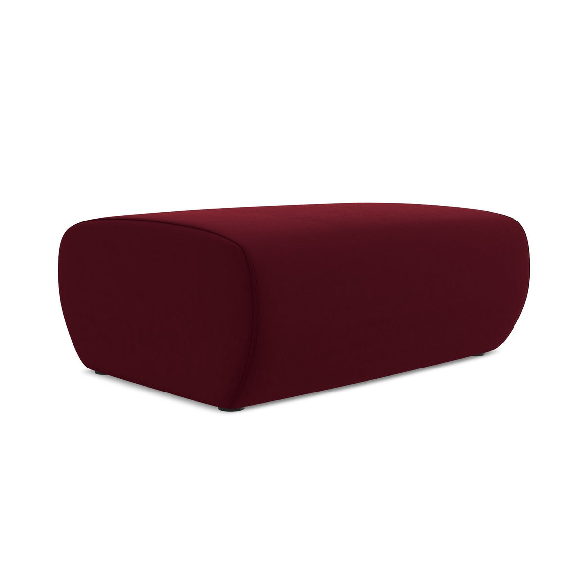 LaMiaSofa Poef Perugia - velours - bourgondië - 102x62x40