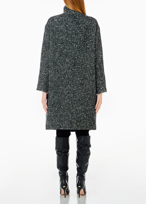 Cappotto doppiopetto in misto lana boucl&eacute;