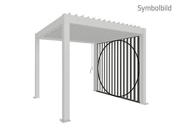 Paroi latérale à lamelles 4m gris quartz pour pergola Biohort