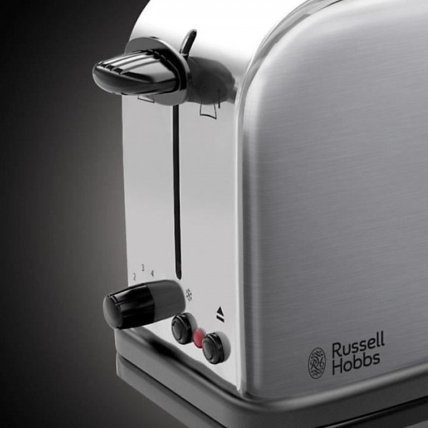 Grille Pain - Toaster ElectriqueRétro Adventure Russell Hobbs - Fente Spécial Baguette - Température Réglable - Décongele