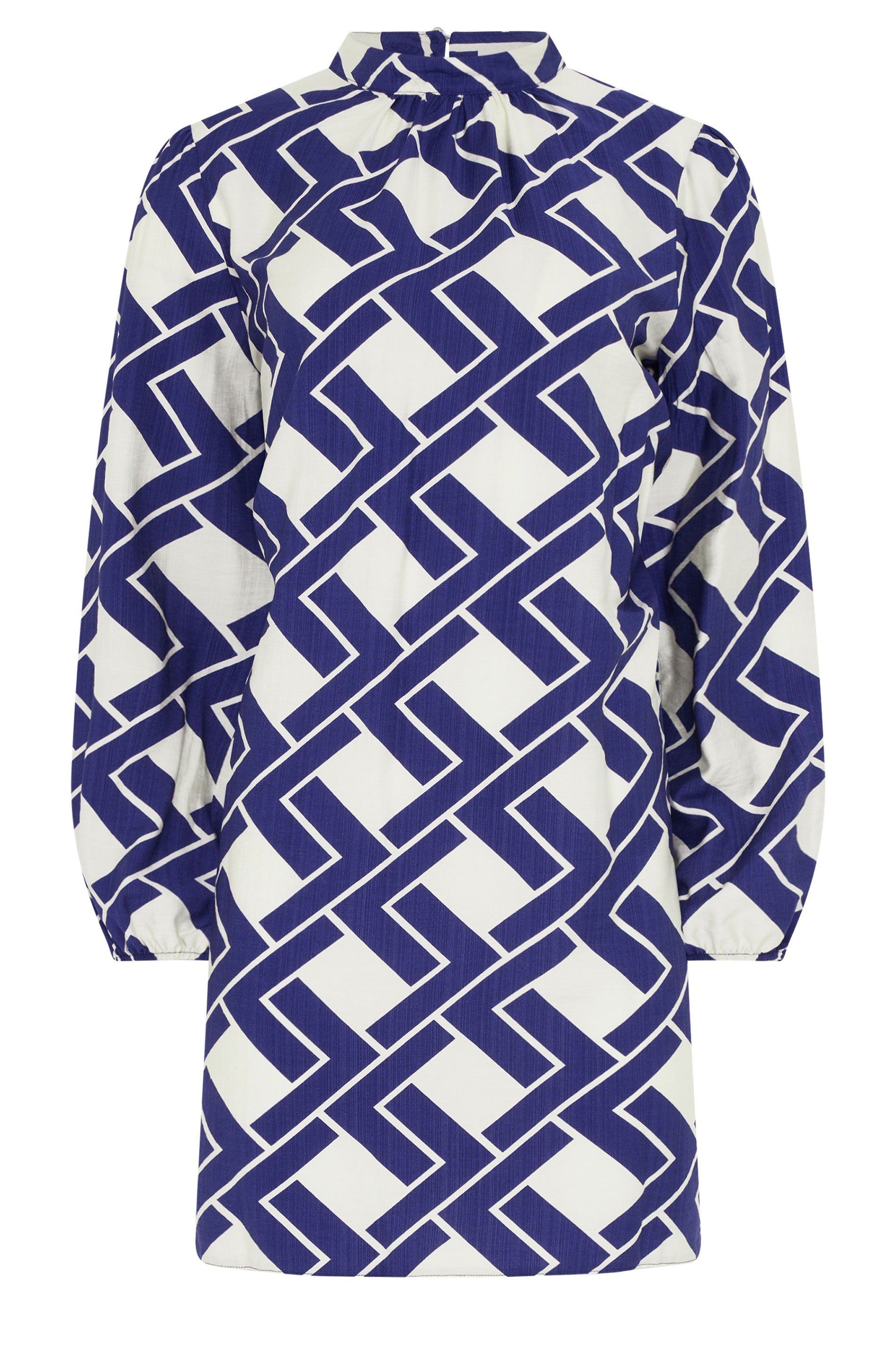 M&Co Geometric Print Belted Tunic Dress
