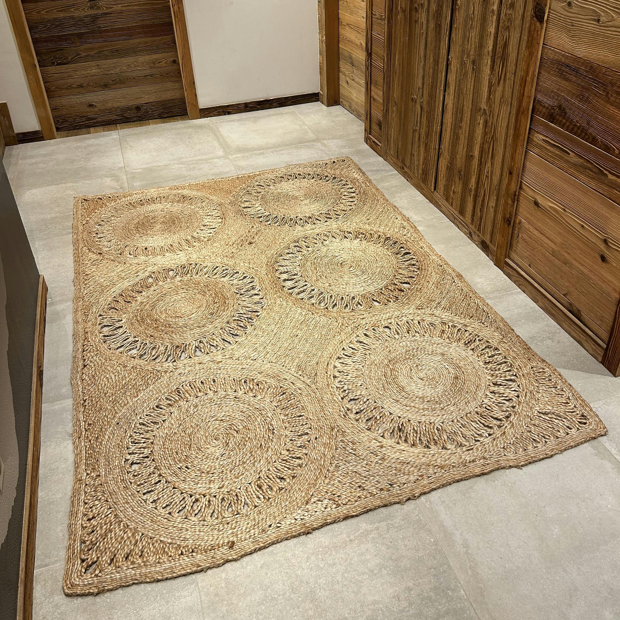 JERICO - Tapis rectangulaire en jute tissé à la main 150x220cm