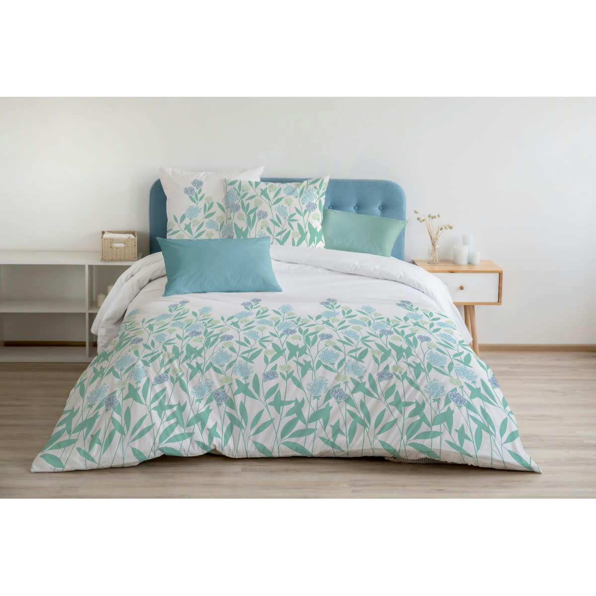 TEMPETE FLORALE - TEMPETE FLORALE Parure de couette 100% coton - Vert - 240x260 cm