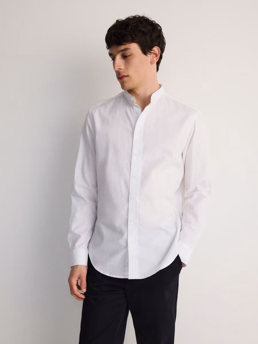 Regular Fit Mandarin Collar Shirt