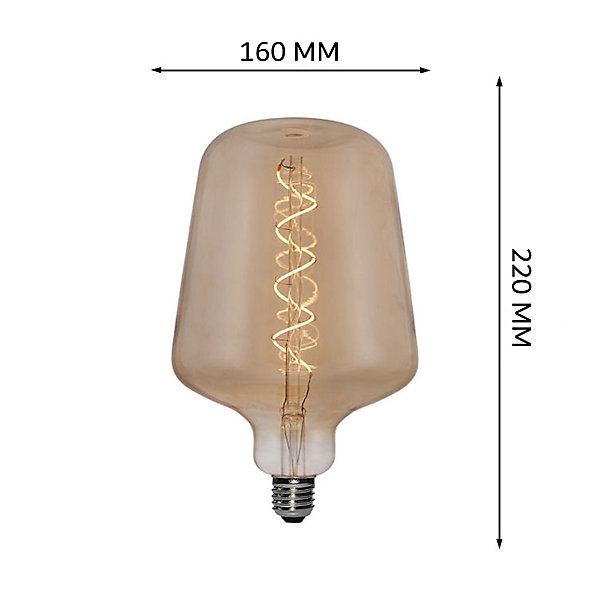 Ampoule filament LED WB145 4W Dimmable 2200K E27, ampoule Edison Vintage décorative en verre ambré
