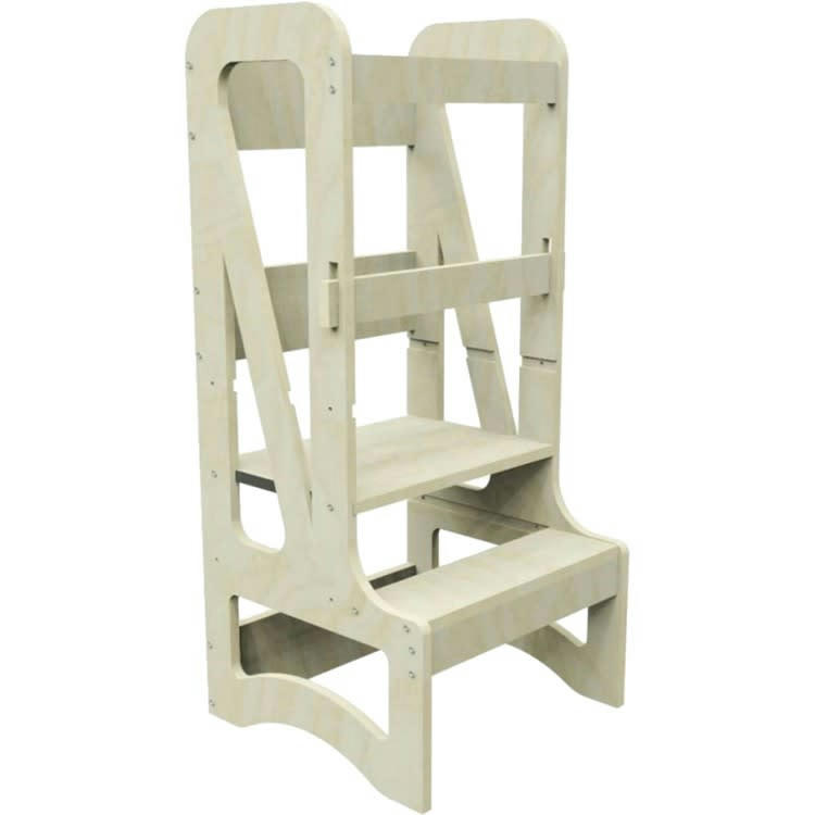 DIEGO - Tour d'observation Montessori enfant effet bois naturel 23x40x90 cm