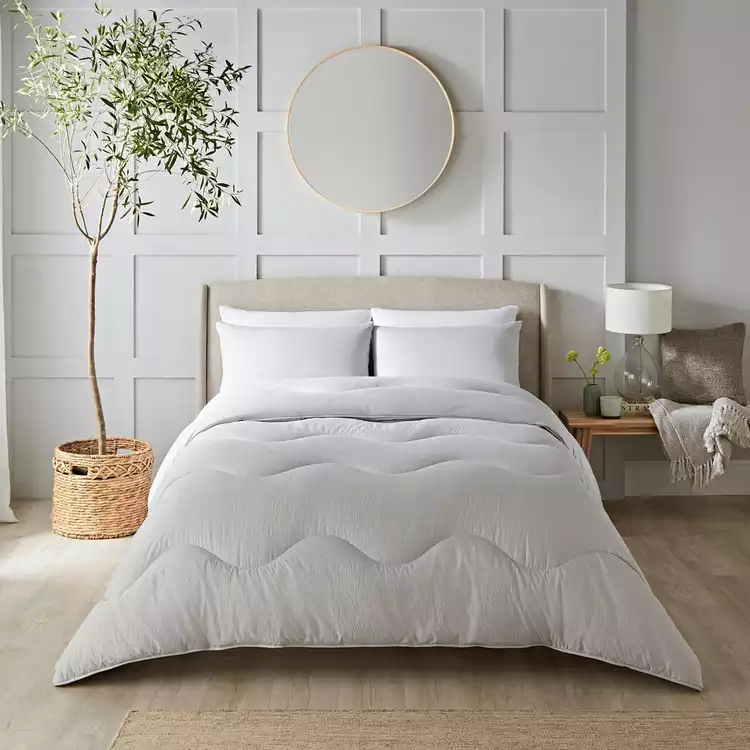 Night Lark Seersucker Nordic Mist Coverless Duvet Set-Single