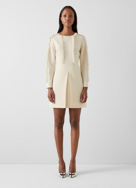 Penny Cream Ivory Spot A-Line Dress