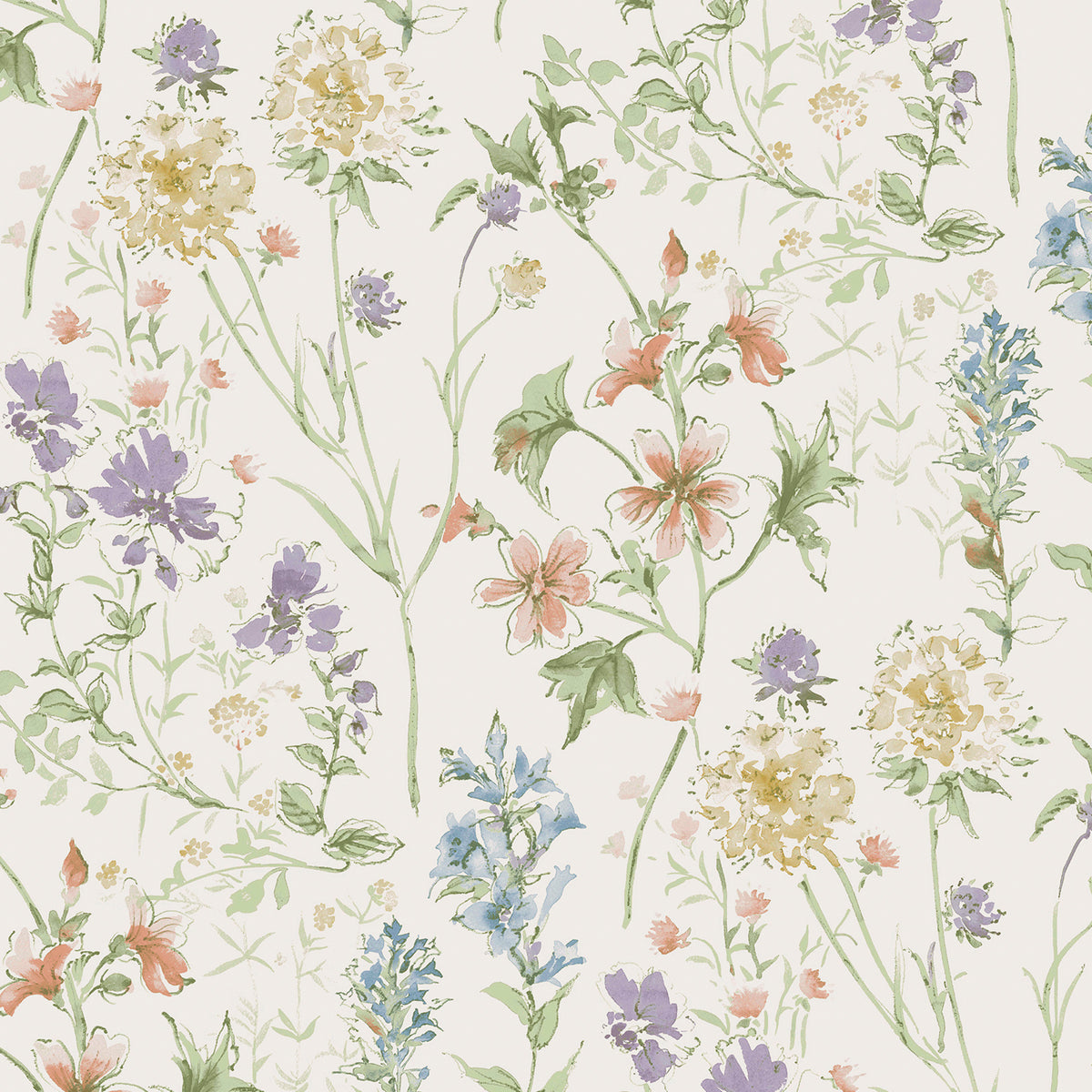 Laura Ashley Vliesbehang - Wild Meadow Chalk Roze