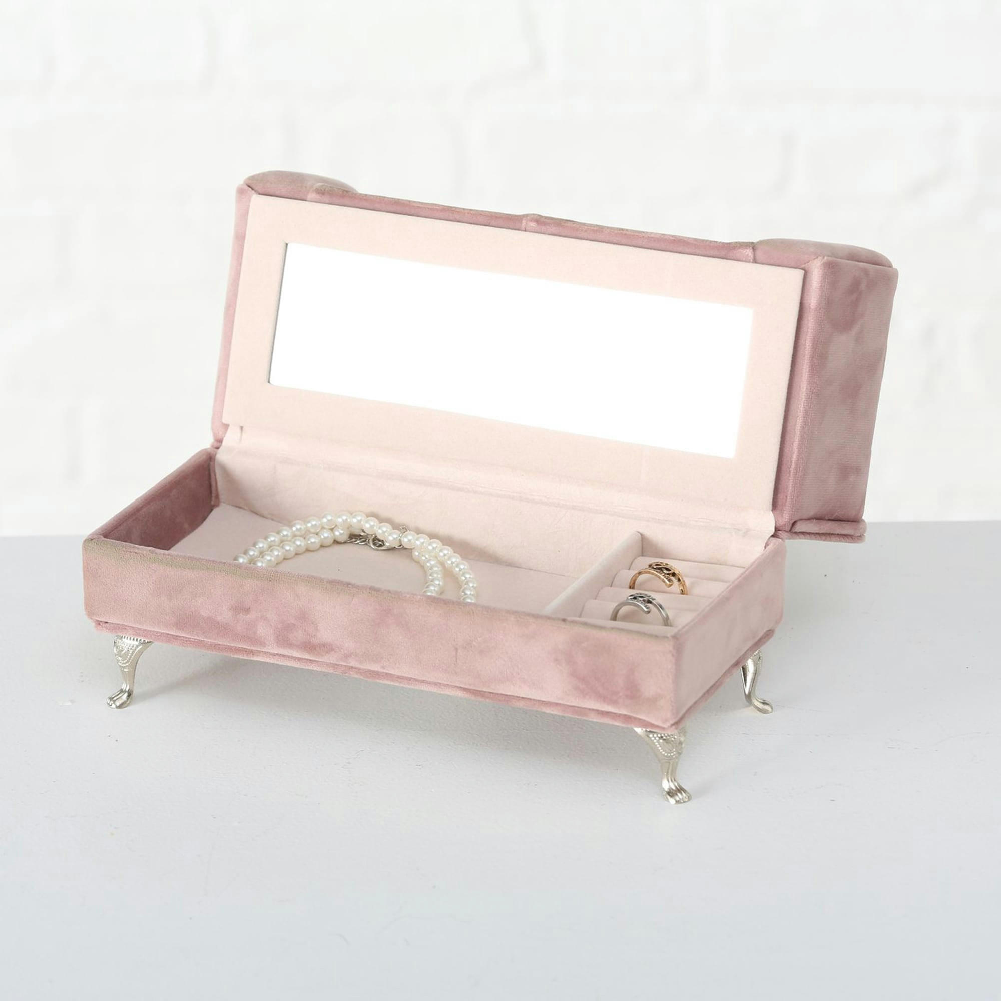 - Boîte à bijoux velours canapé 23x10x12cm