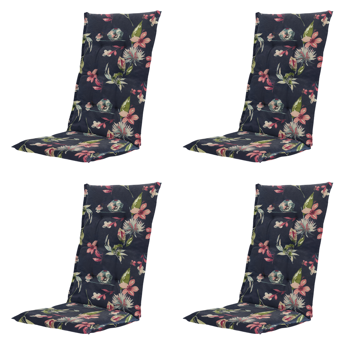 Madison tuinstoelkussen hoge rug Cato - blauw - 123x50x5cm - set van 4