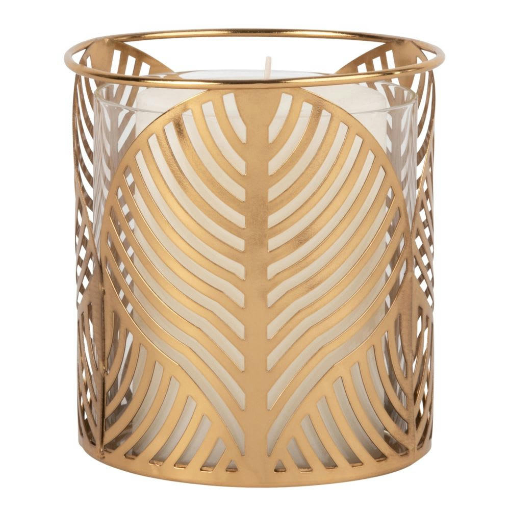 EMMA - Bougeoir en métal ajouré doré
