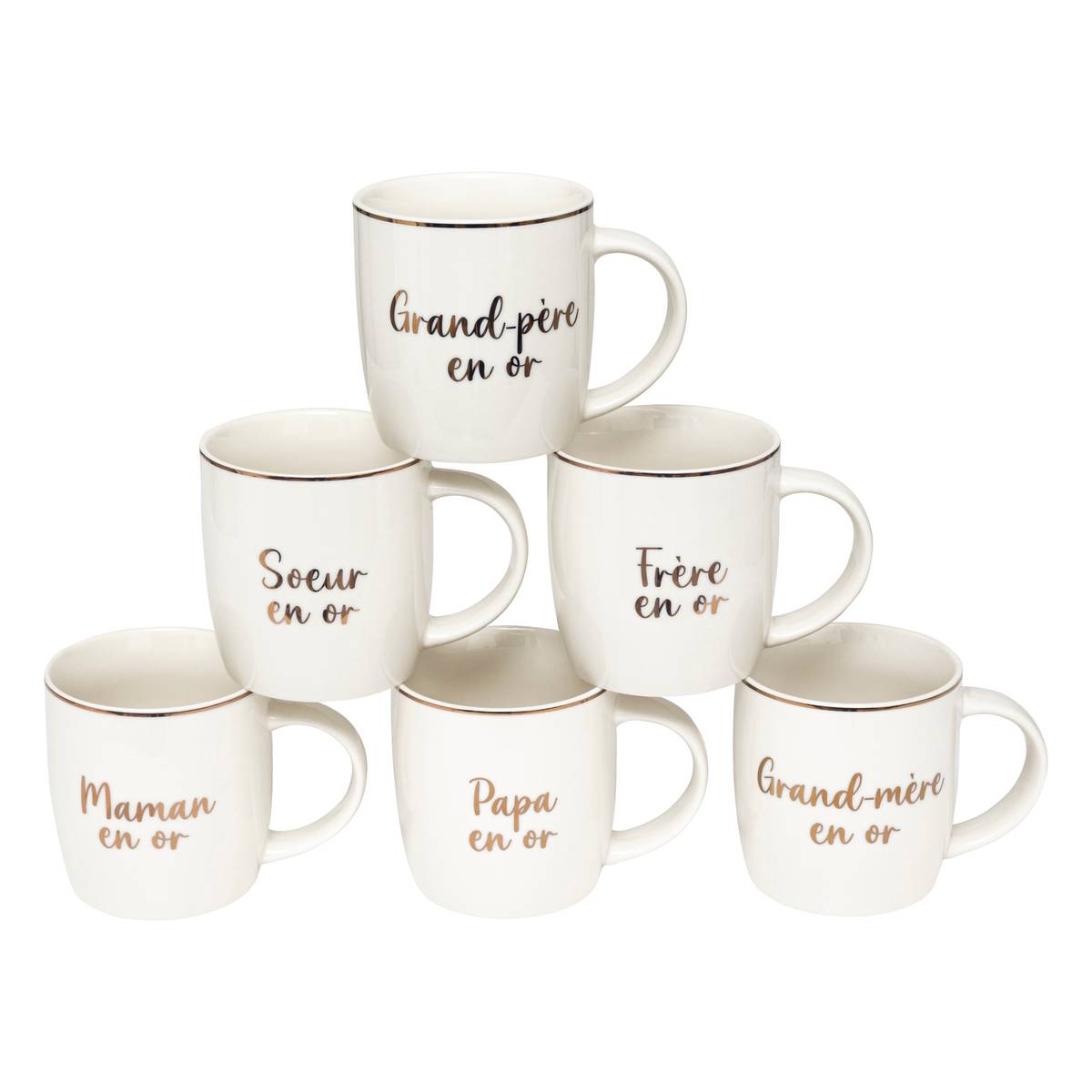 Mug "Golden Family" 350 ml, White