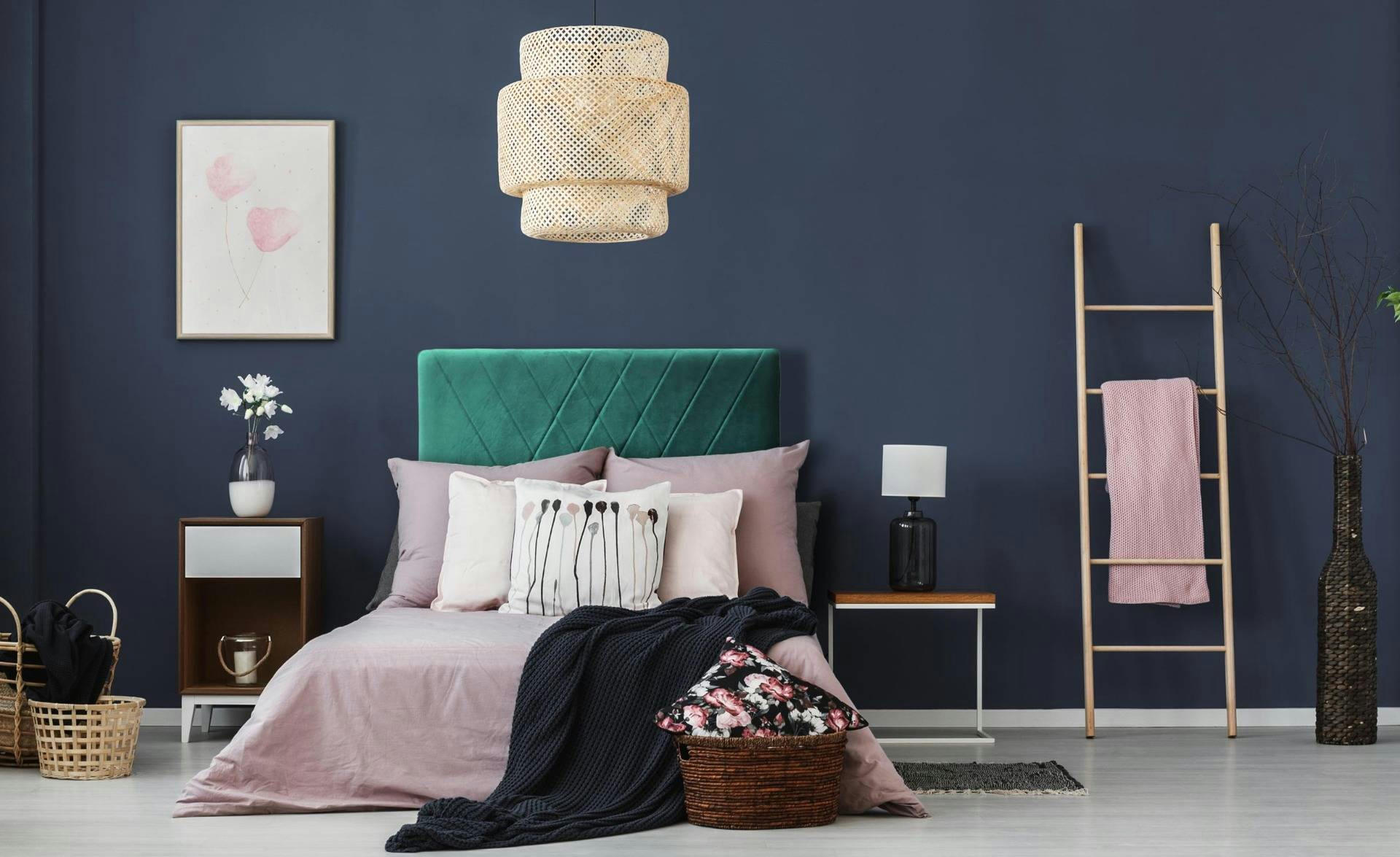 DIAM - Tête de lit 90cm velours vert