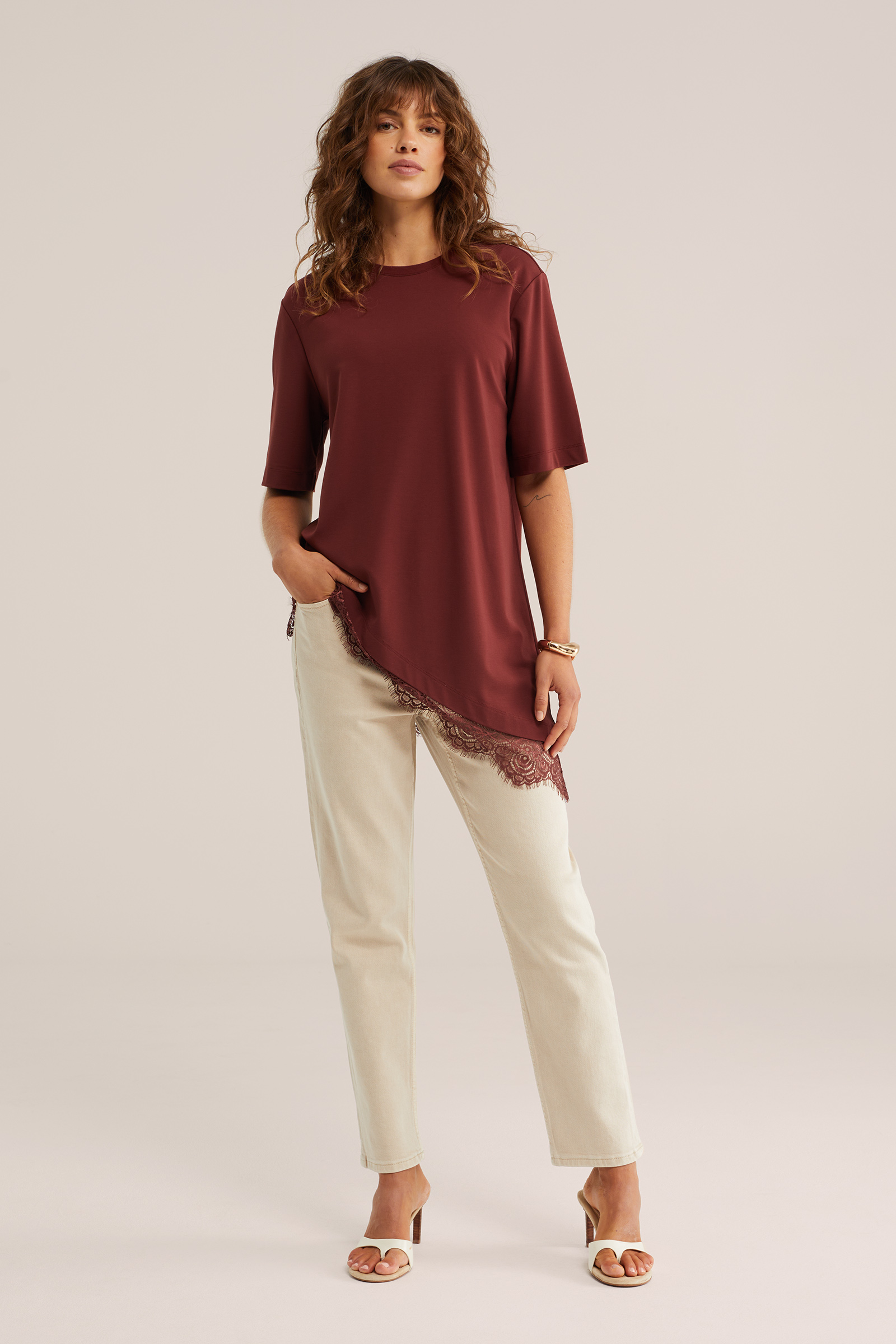 Dames high waist mom fit jeans