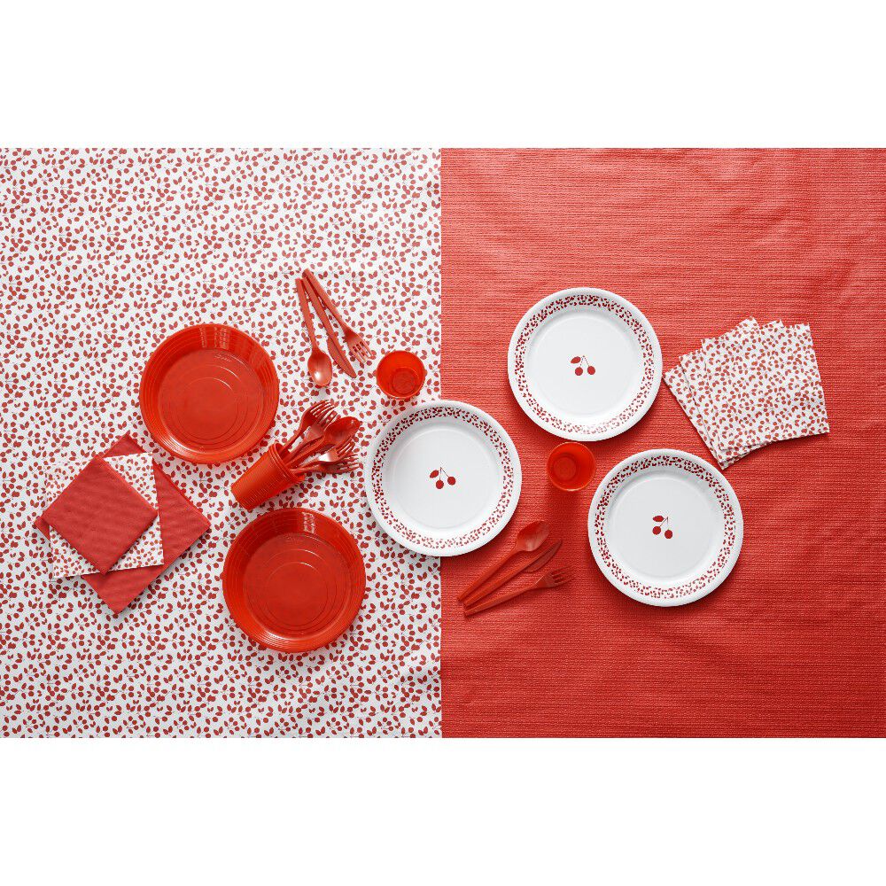 Serviette cocktail carrée rouge 2 plis en papier x40