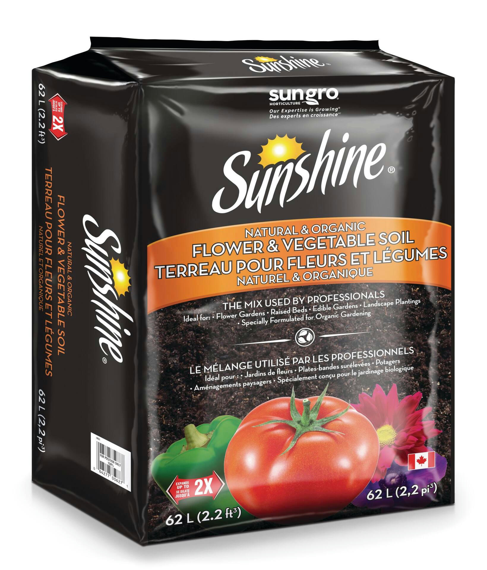 Natural & Organic Flower & Vegetable Garden Soil, 62-L/2.2-cu.ft.