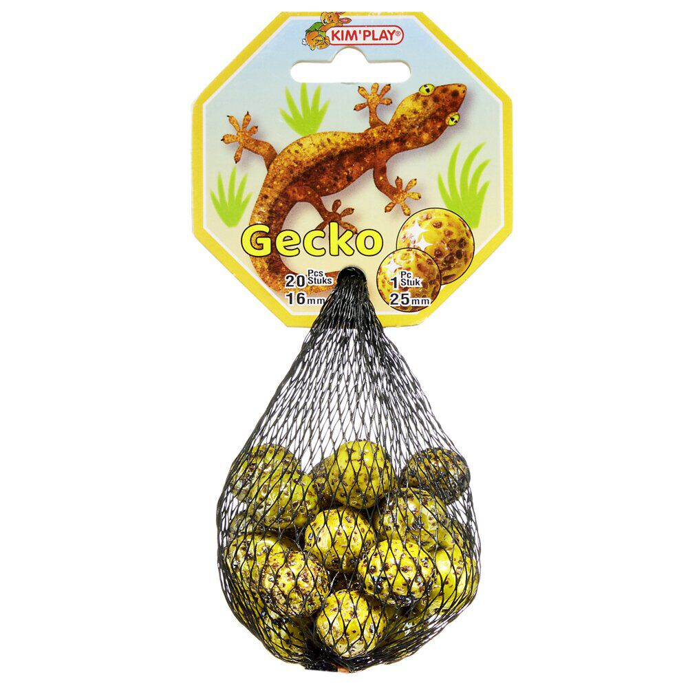 Bille en verre x20   1 boulard motif Gecko