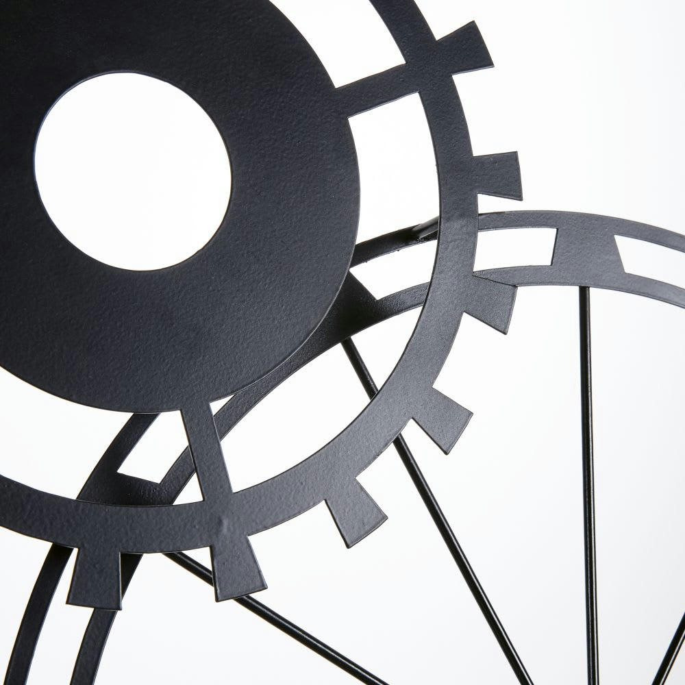 COOPER - Horloge murale à rouages en métal noir mat 141x72