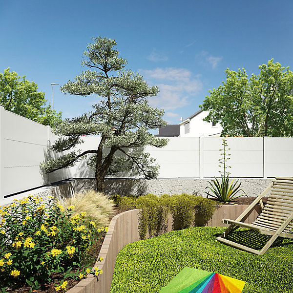 Glissière pour clôture Belty aluminium blanc 9016 h.180 cm