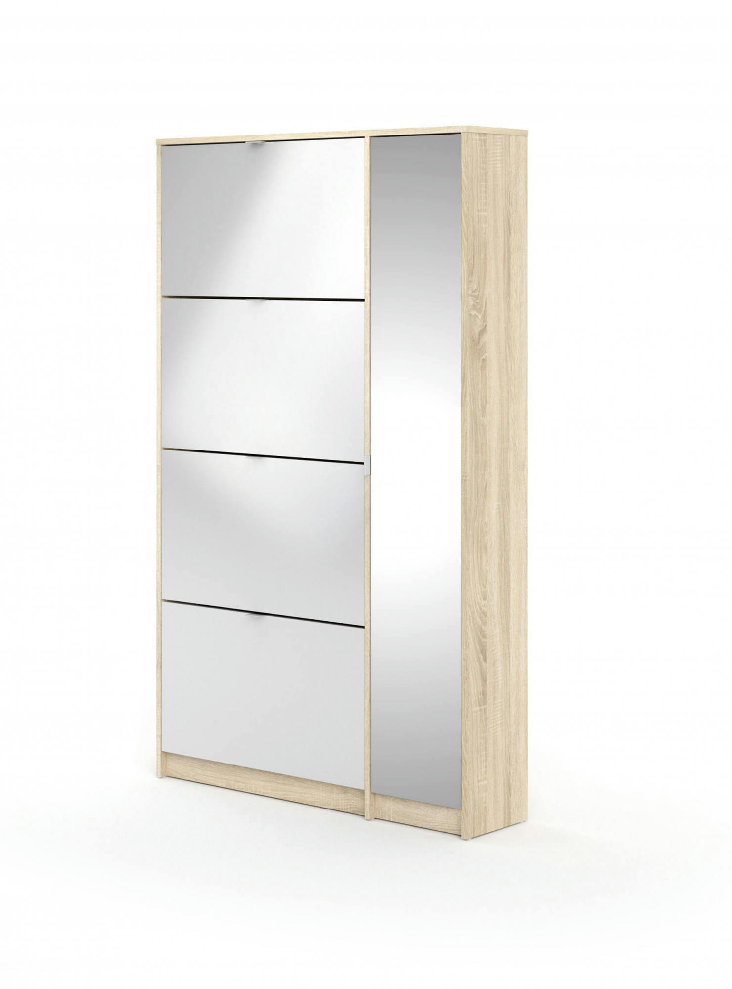 - Meuble à chaussures avec 4 portes effet bois chêne