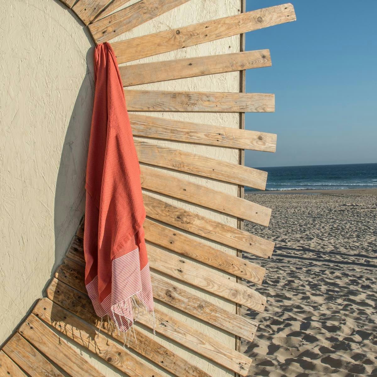 IBIZA - Fouta coton  100x200 orange corail