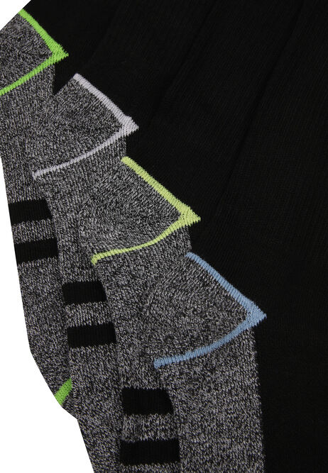Mens 4pk Black & Grey Sport Socks