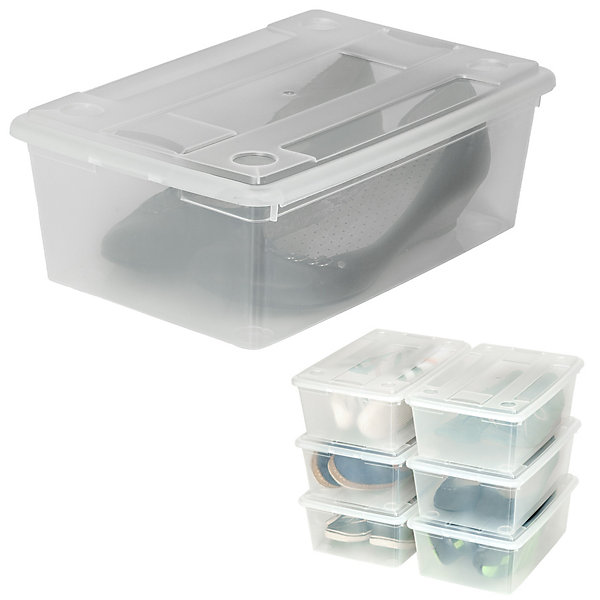 Lot de 24 boîtes de rangement pratiques en plastique blanc