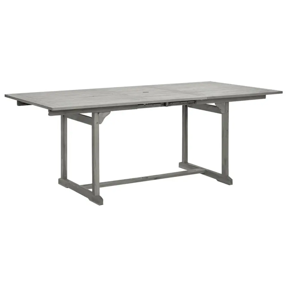 vidaXL - Tuintafel - Grijs - Massief acaciahout - (150-200)x100x75 cm