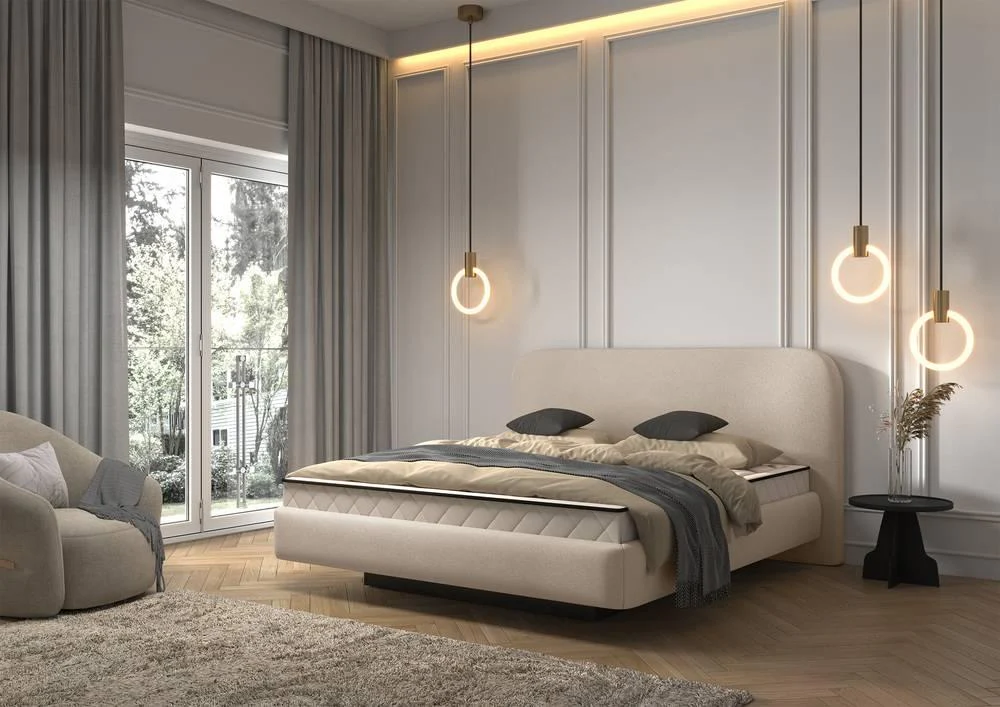 Bedframe Rosello 160 x 200 cm chenille met opbergruimte