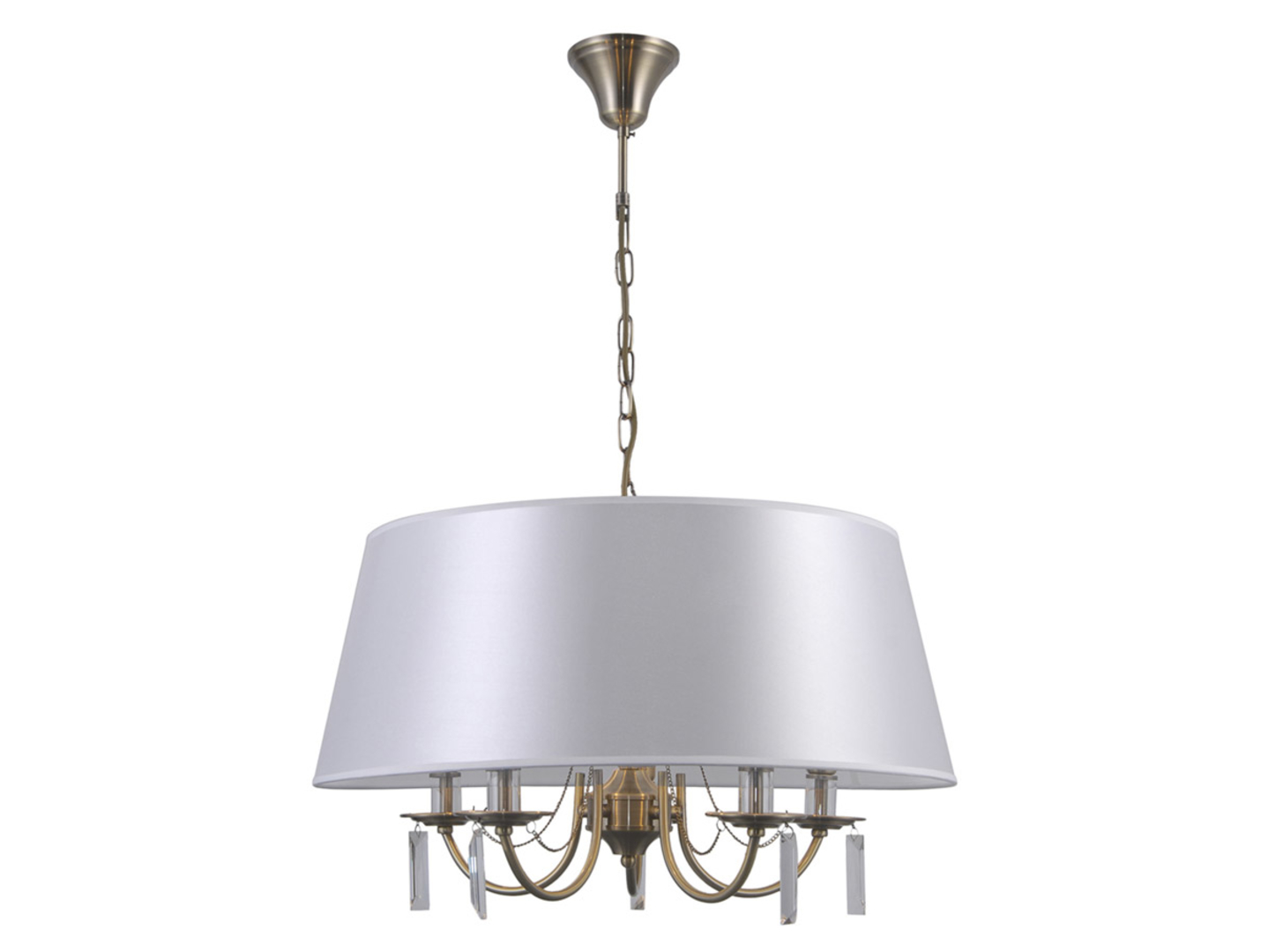 Lampa wisząca Solana 5-punktowa tkaninowa biała