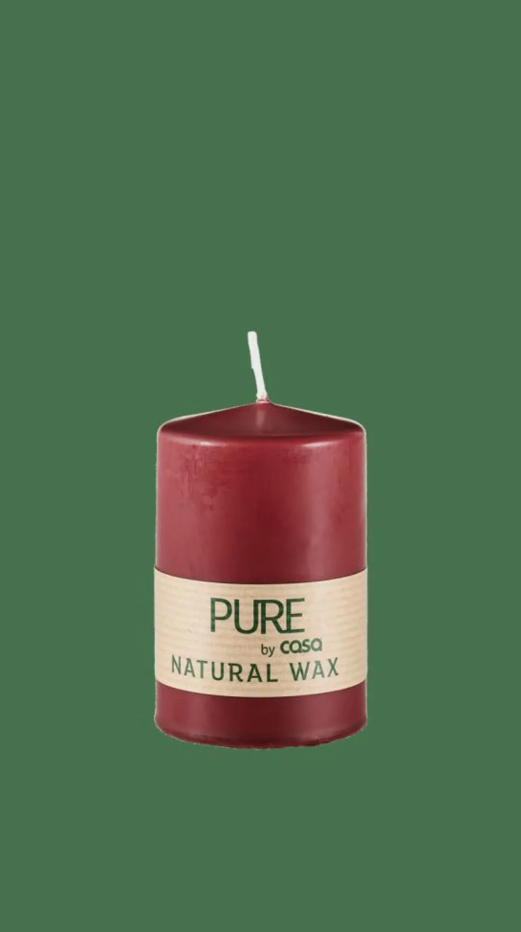 Bougies^CASA PURE Bougie Cylindrique Rouge Foncé
